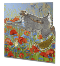 Meadow Hare - Die-cut Greetings card