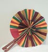 LEATHER AND ANKARA HAND FAN