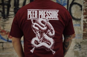 Image of "Impaled Snake" T-Shirt - Burgundy (OLD STOCK)