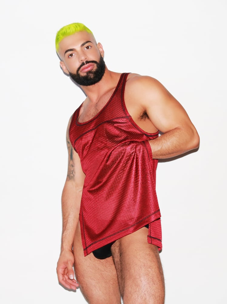 Image of THE JERSEY SLIT TANK ( BURGUNDY )