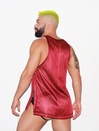 Image 2 of THE JERSEY SLIT TANK ( BURGUNDY )