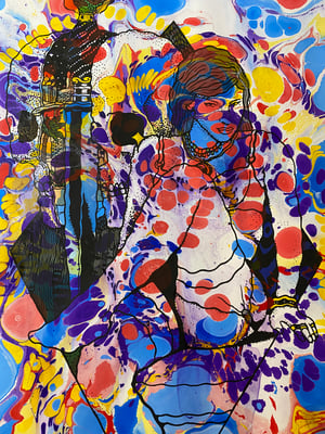 Image of Secret Of The Black Forest marbled print