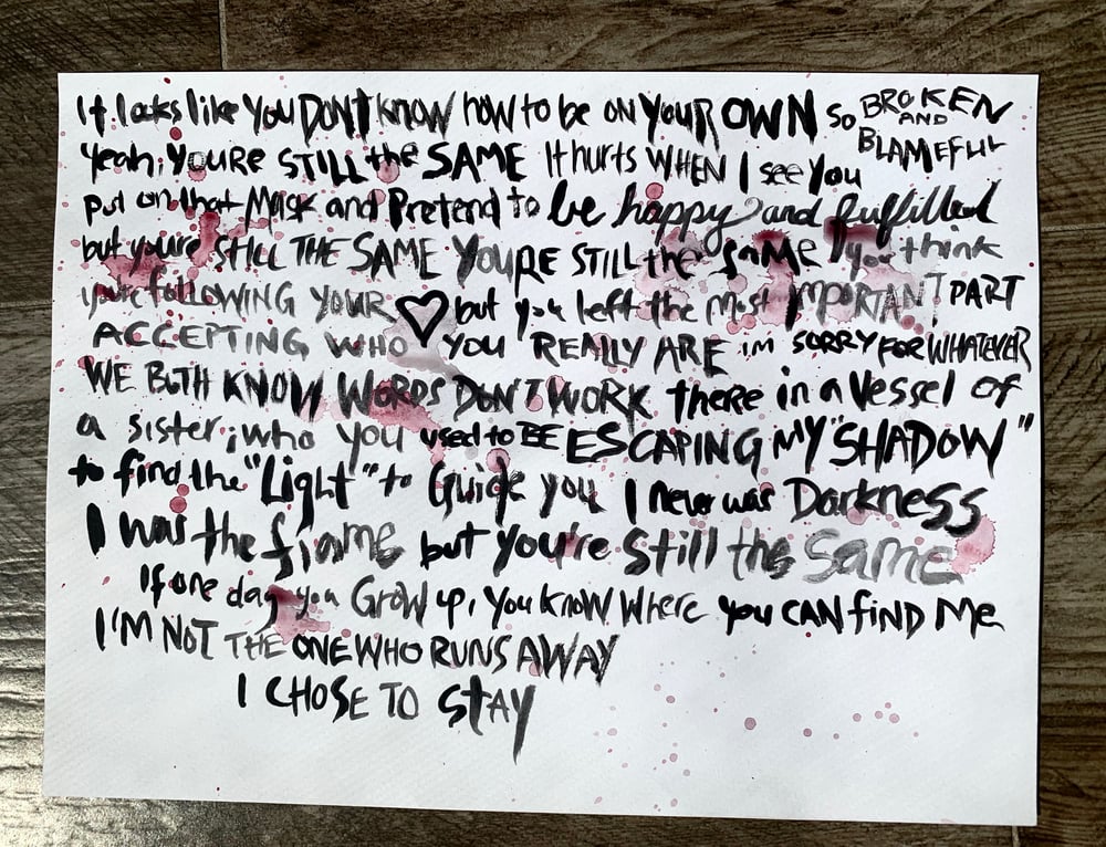Image of Personalized Handwritten Lyric Art