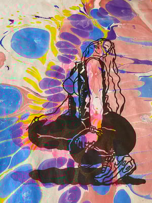 Image of Leather Heather marbled riso print 