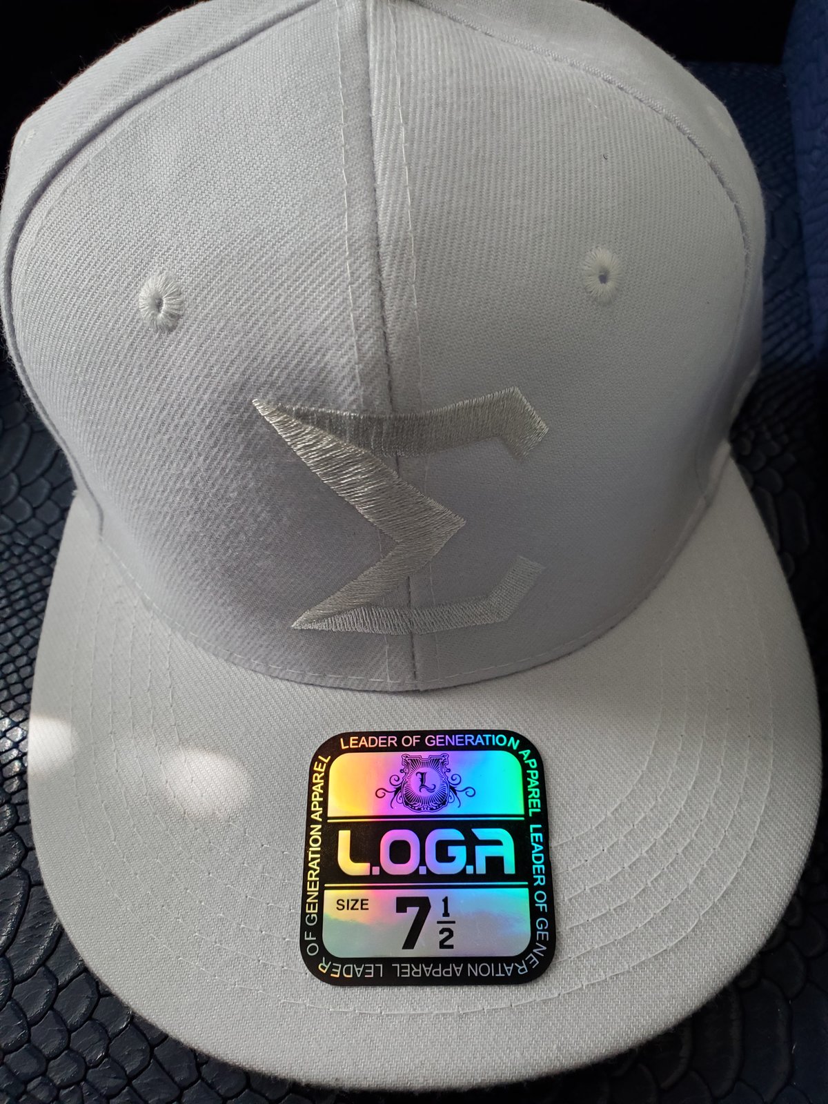 white fitted baseball cap