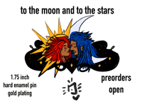 Image 3 of to the moon + stars (kingdom hearts) enamel pin 