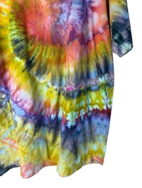 Image 10 of XL Adult Combed Cotton Tee in Bright Spiral Ice Dye