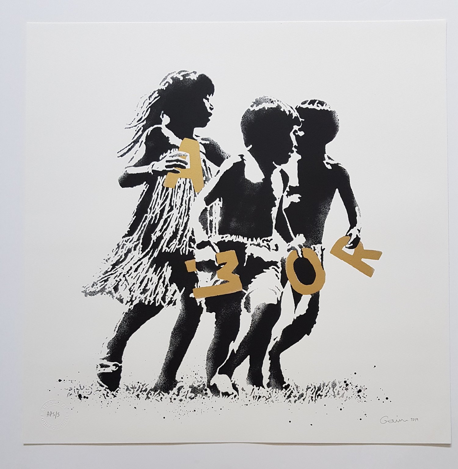 Image of GOIN "AMOR" GOLD ARTIST PROOF EDITION OF 5 - 50CM X 50CM