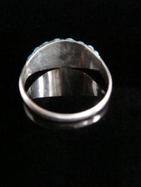 Image 2 of Victorian silver natural turquoise bombe ring