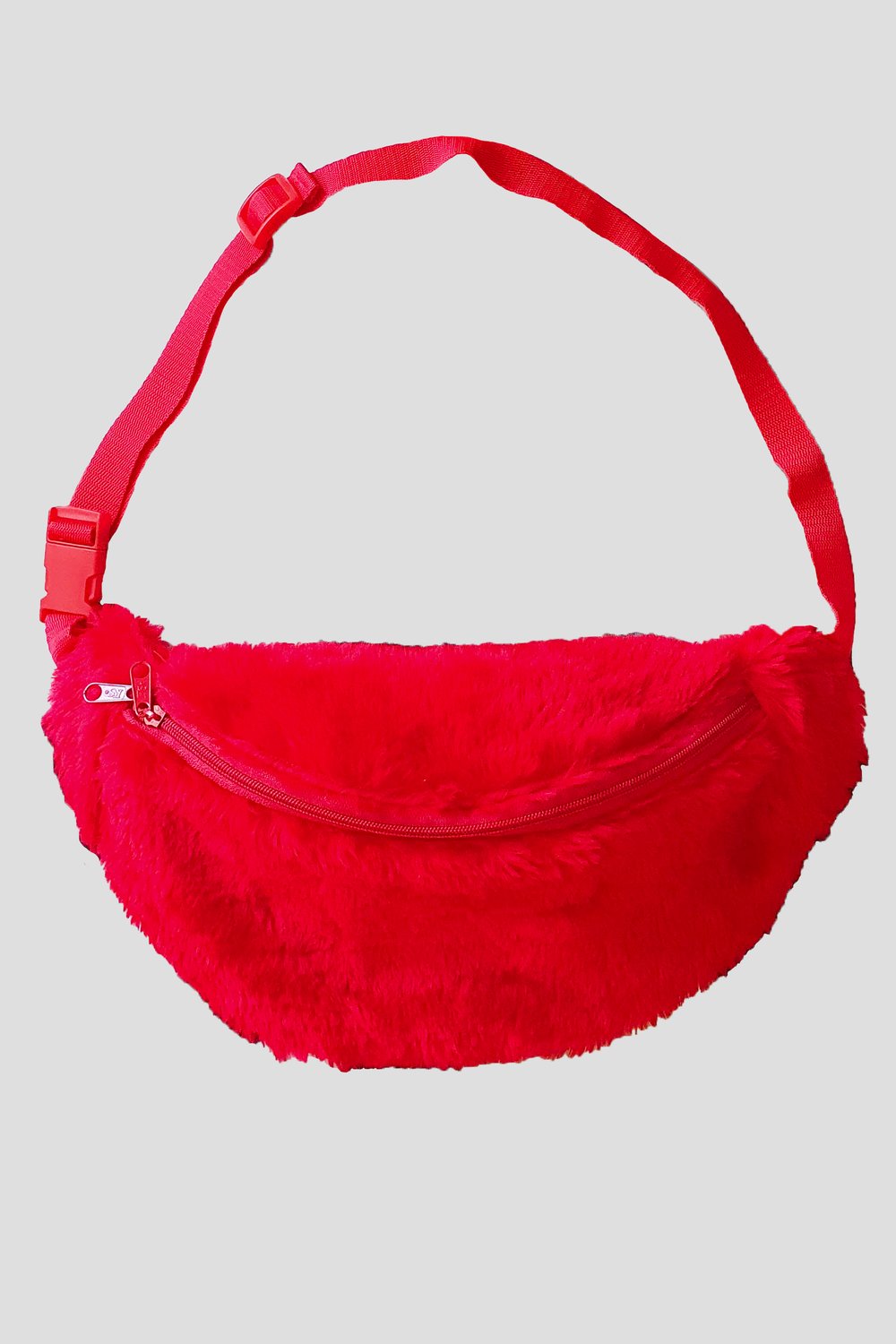 Image of Red Fluffy fanny pack