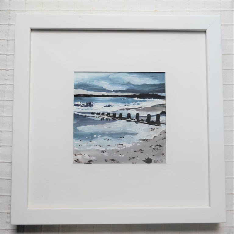 'Alnmouth Groins' - 28x28cm - Acrylic Painting