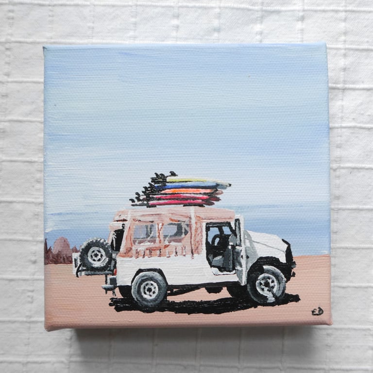 'Wave Hunting' - 5x5 inch - Acrylic Painting