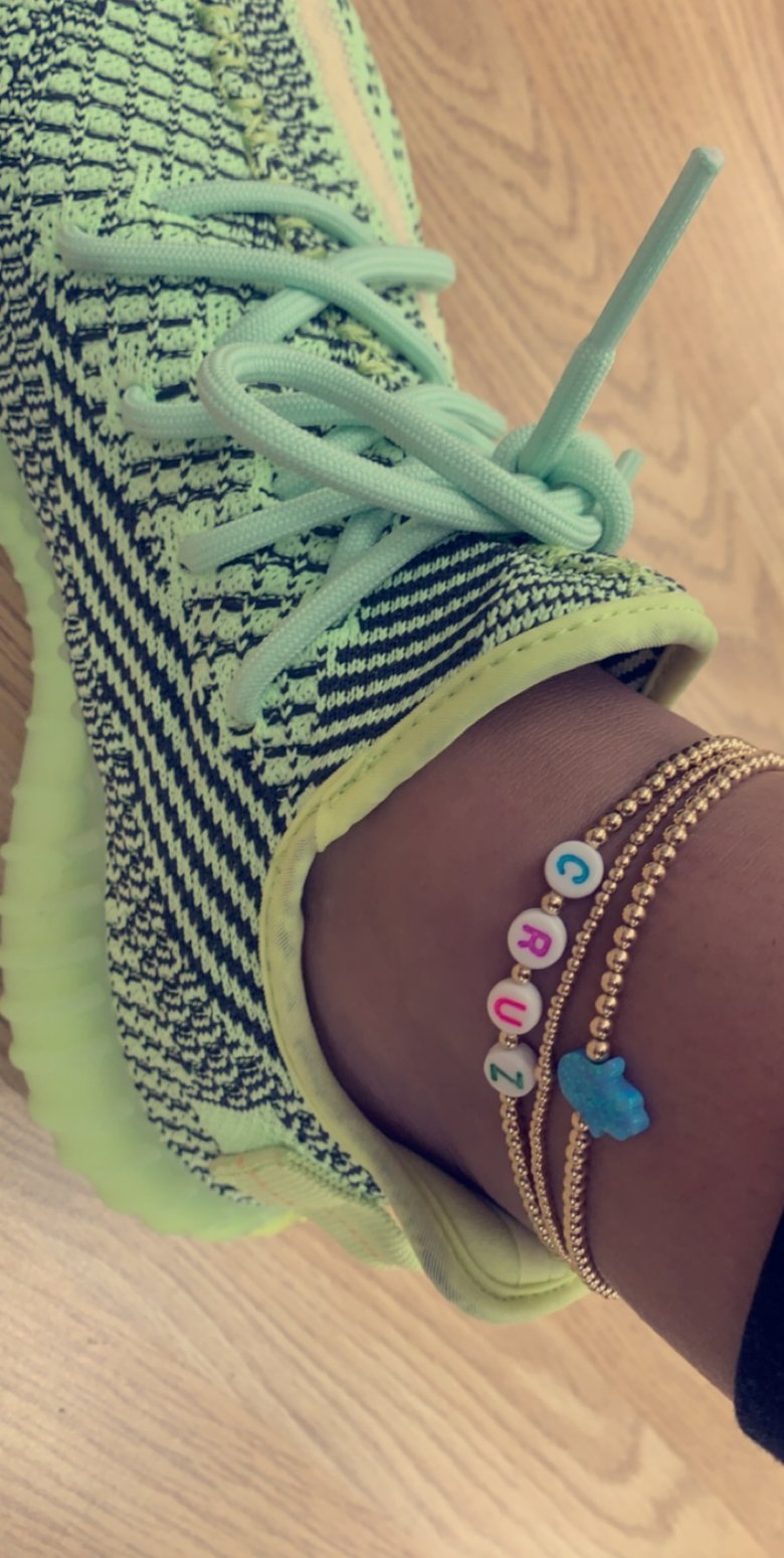 Image of Custom Beaded Highlighter Anklet (add name in sellers notes at checkout)