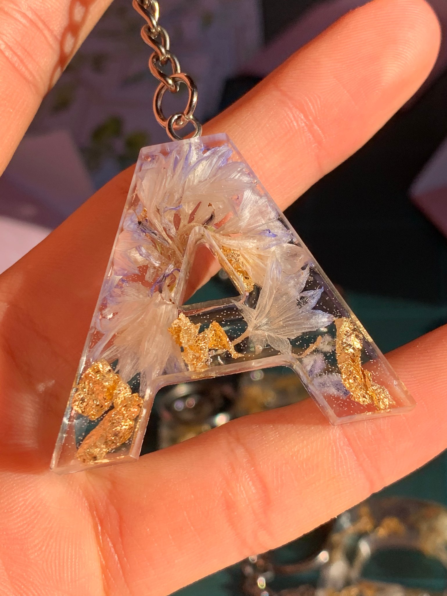 Image of Porte clés feuilles d'or