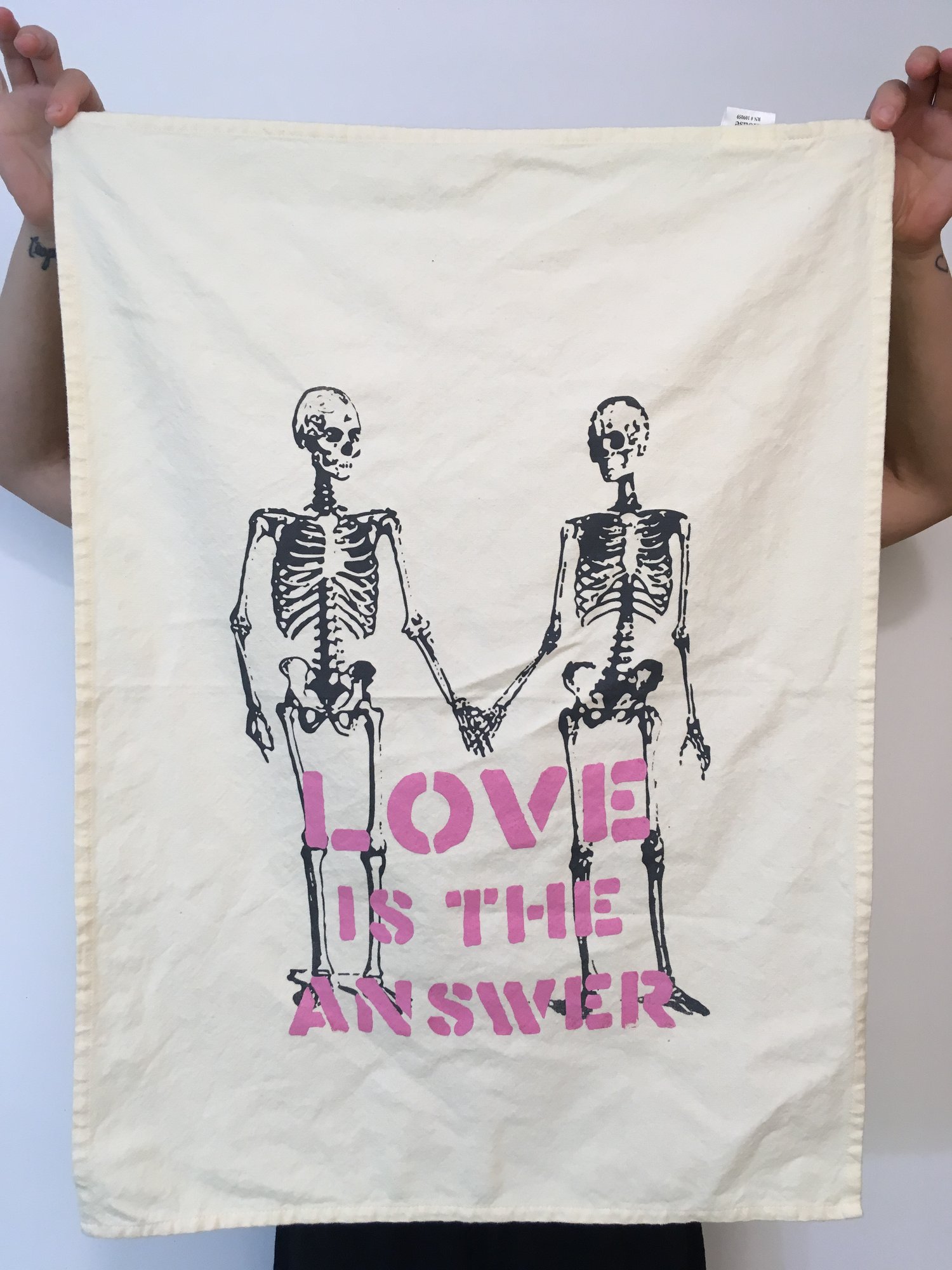 LOVE is the Answer/Skeletons Tea Towel