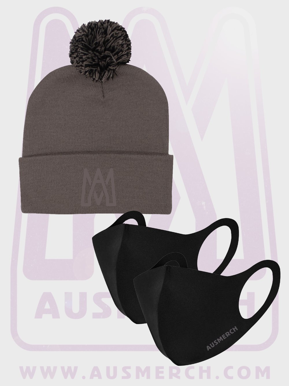 Image of GREY Beanie & 2 Face Masks