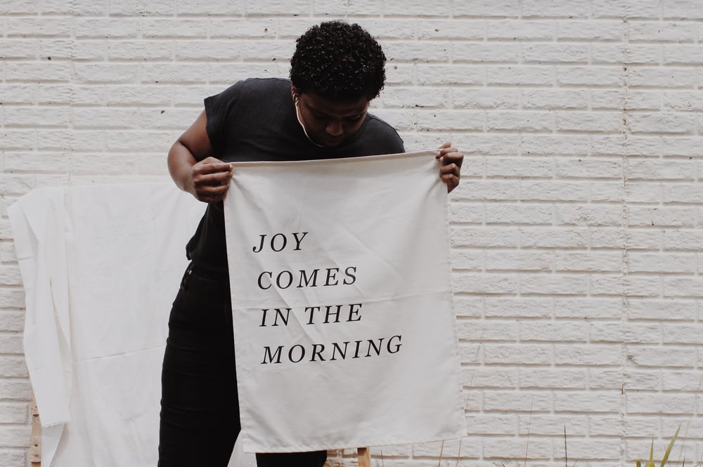 Image of Joy Canvas Flag 