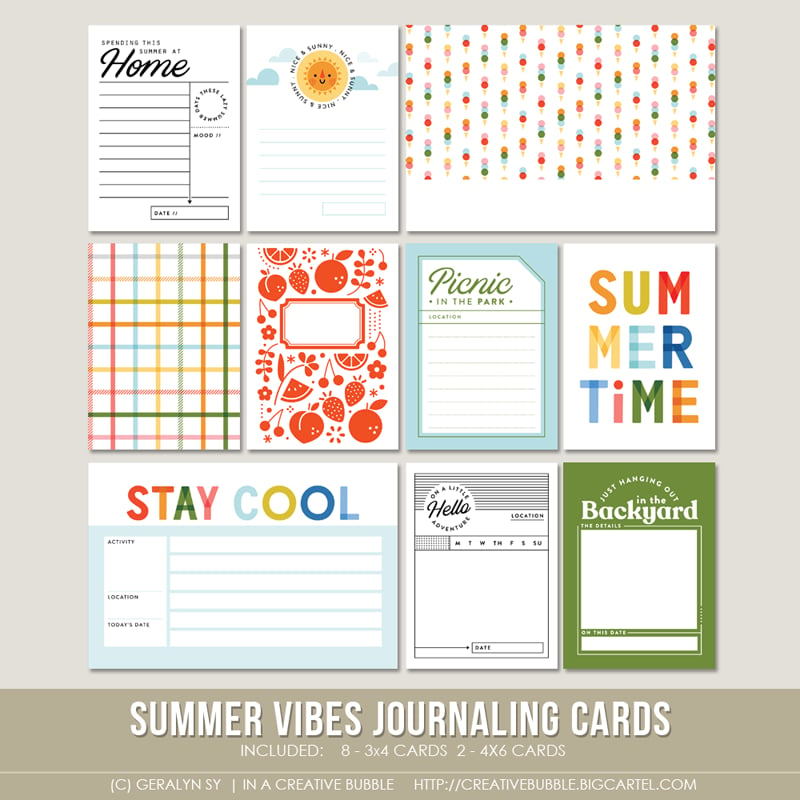 Image of Summer Vibes Journaling Cards (Digital)