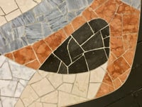 Image 4 of Mid-Century Marble Mosaic Table with Brass Details