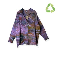 Image 1 of ♻️ UPCYCLED XL 100% Cotton Top in Overdye Geode Ice Dye