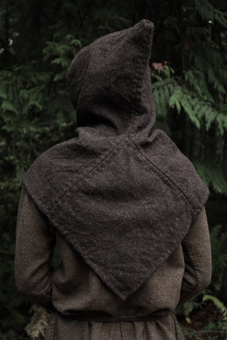 Medieval Hood - Heavyweight Dark Brown Twill Image 3