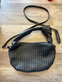 Image 1 of Black weave bag with strap