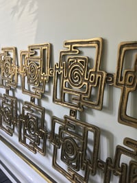Image 1 of Headboard with Cast Bronze Sculpture by Frigerio, Italy, 1968
