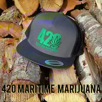 Image 3 of 420 MARITIME MARIJUANA STEEL GREY TRUCKER HAT