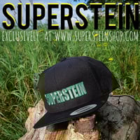 Image 1 of SUPERSTEIN BASEBALL CAP SNAP BACK FITS ALL WITH SUPERSTEIN LOGO EMBROIDERY IN SILVER & GREEN.