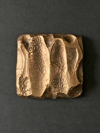 Image 1 of Square Bronze Door Handle with Abstract Design 'Unused'