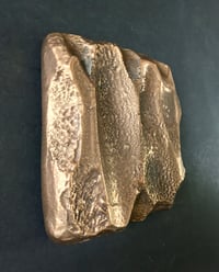 Image 2 of Square Bronze Door Handle with Abstract Design 'Unused'