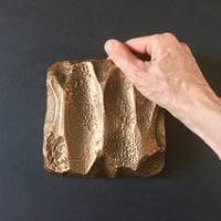 Image 4 of Square Bronze Door Handle with Abstract Design 'Unused'