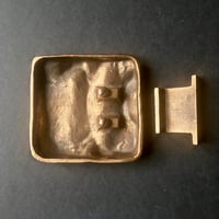 Image 5 of Square Bronze Door Handle with Abstract Design 'Unused'