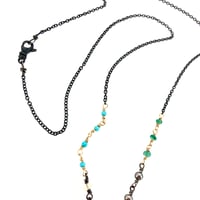 Image 4 of Boho paisley necklace with emeralds and Kingman turquoise