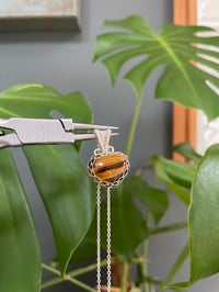 Image 4 of Silver Tigers Eye Heart Crystal Necklace