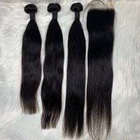 3 bundles + Closure ( Silky Straight )