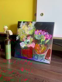 Image 2 of Fun Oil Floral on Canvas