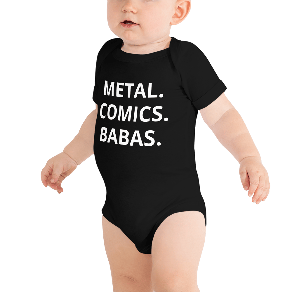 Image of Metal. Comics. Babas. Baby Short Sleeve One Piece 
