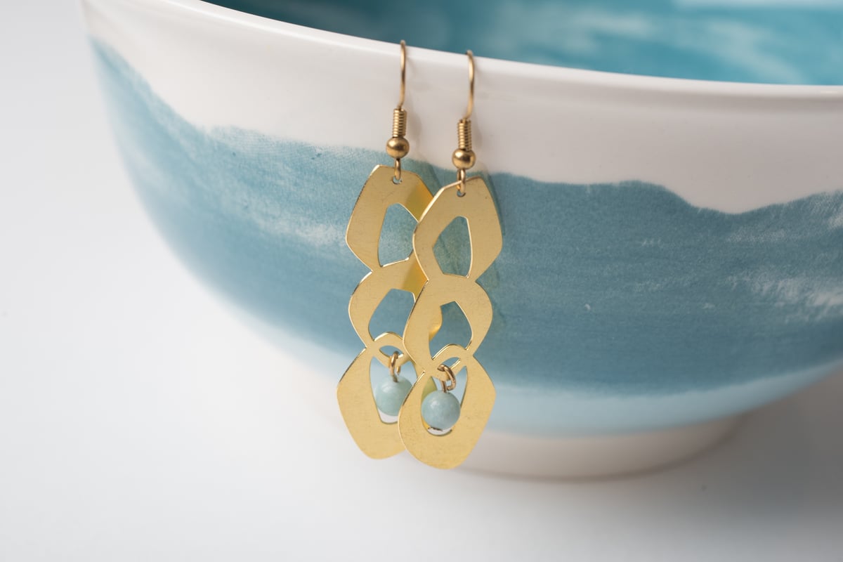 Image of Brass Trio Circle Earrings