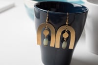 Image 2 of Brass Arch and Coin Earrings