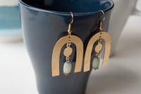 Image 1 of Brass Arch and Coin Earrings