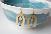 Image 3 of Brass Arch and Coin Earrings