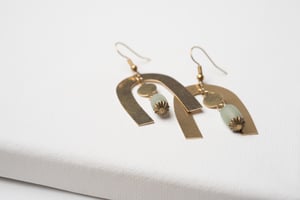 Image of Brass Arch and Coin Earrings