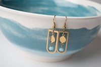 Image 1 of Brass Coin and Frame Earrings