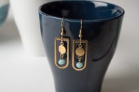 Image 3 of Brass Coin and Frame Earrings