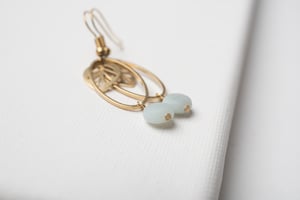Image of Brass Leaf and Amazonite Earrings
