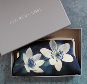 Image of Windflowers, silk clutch bag with optional chain handle