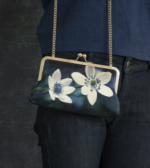 Image of Windflowers, silk clutch bag with optional chain handle