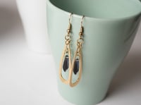 Image 1 of Blue Teardrop Brass Earrings