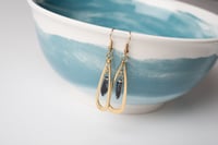 Image 2 of Blue Teardrop Brass Earrings